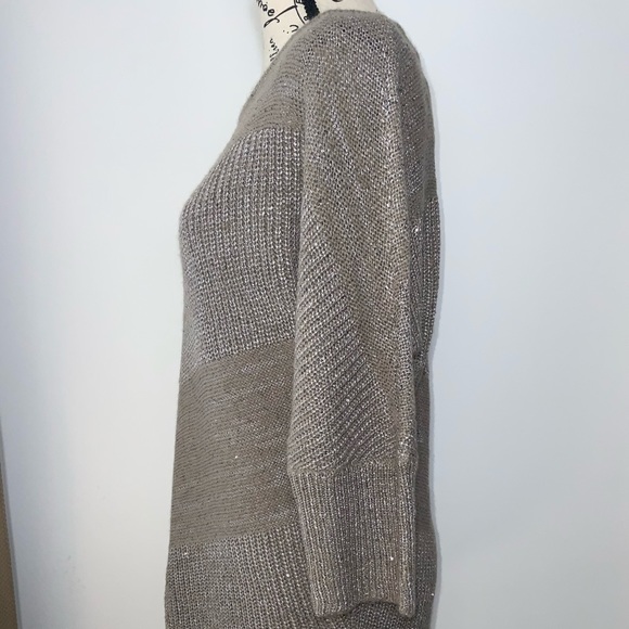 NWT Sheer Shimmery Mixed Stitch Sweater - Picture 2 of 7